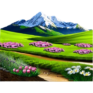 Spring Mountain Landscape PNG Bdy PNG