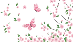 Springtime Blossomsand Butterflies