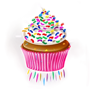 Sprinkle Cupcake PNG 05032024