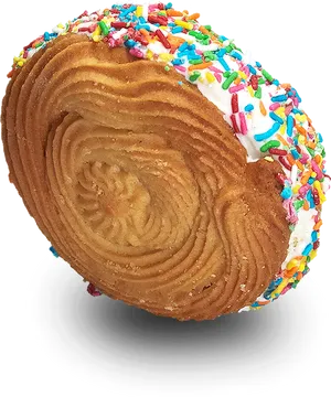 Sprinkled Concha Pastry PNG image