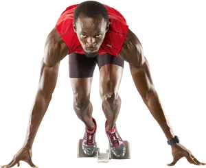 Sprinter Starting Blocks Ready Position PNG