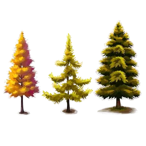 Spruce Tree In Autumn Colors PNG 06132024