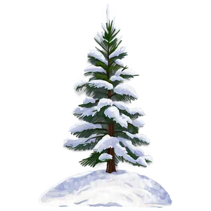 Spruce Tree In Snowy Landscape PNG Roa85