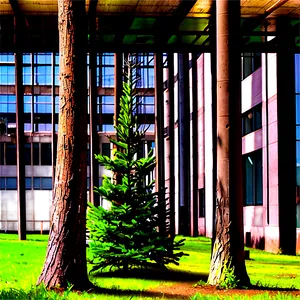 Spruce Tree In Urban Setting PNG 06132024 PNG