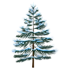 Spruce Tree With Snowflakes PNG 32