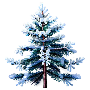 Spruce Tree With Snowflakes PNG Qfx1