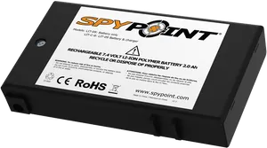 Spy Point Rechargeable Lithium Polymer Battery PNG image