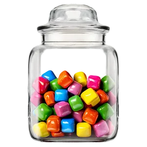 Square Candy Jar PNG Frw