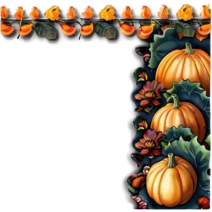 Squash And Gourds Thanksgiving Border PNG Ewq PNG
