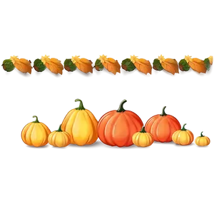 Squash And Gourds Thanksgiving Border PNG Lev10 PNG