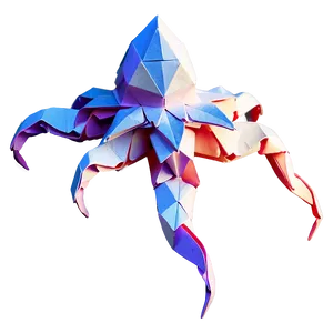 Squid Origami Design Png 05242024 PNG image
