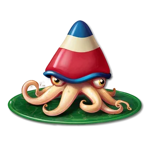 Squid With Hat Cute Png 05242024 PNG image
