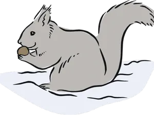Squirrel Holding Acorn