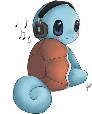 Squirtle Listeningto Music
