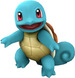 Squirtle Pokemon Character3 D Render PNG