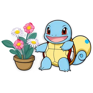 Squirtle With Flowers PNG Mab PNG