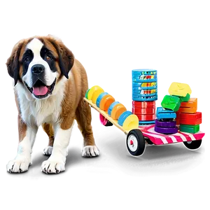 St Bernard With Toys PNG 53