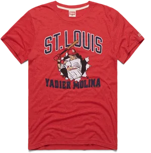 St Louis Cardinals Red Tshirt Yadier Molina PNG image