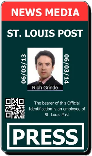 St Louis Post Press I D Card PNG image