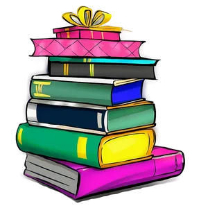 Stack Of Books As Presents PNG 1