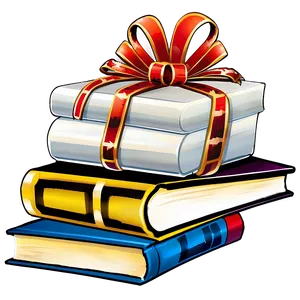 Stack Of Books As Presents PNG Mmf9