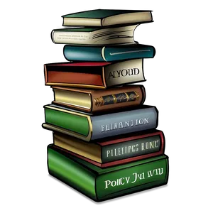 Stack Of Poetry Books PNG 05252024