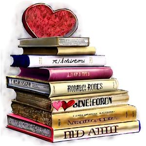 Stack Of Romance Novels Png 05252024 PNG image