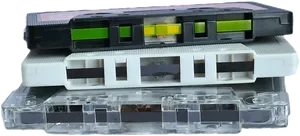 Stacked Audio Cassettes Transparent Background PNG