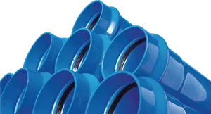 Stacked Blue P V C Pipes PNG