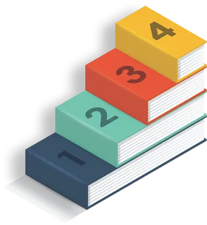 Stacked Books Infographic PNG image