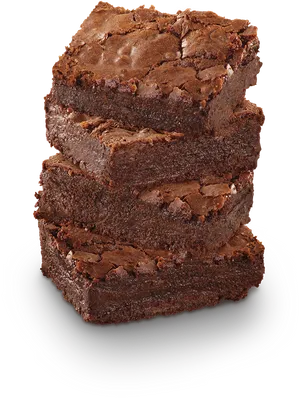 Stacked Chocolate Brownies Dessert PNG image