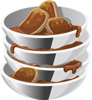 Stacked Chocolate Covered Pancakes PNG