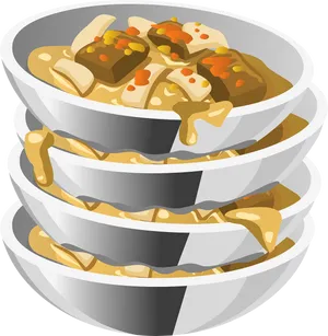 Stacked Dumpling Steaming Bowls PNG