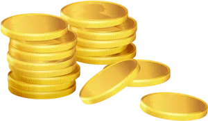 Stacked Gold Coins Illustration