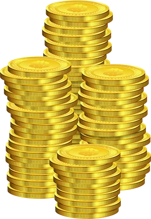 Stacked Gold Coins Illustration PNG image