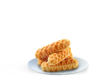 Stacked Golden Waffleson Plate