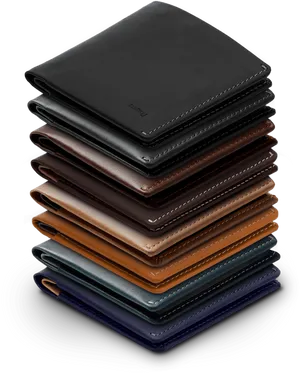 Stacked Leather Wallets Variety PNG image