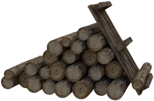Stacked Logs Texture Dark Background PNG