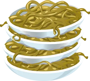 Stacked Noodle Bowls Illustration PNG image