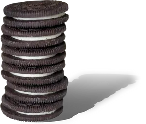 Stacked Oreo Cookies Dark Background PNG image