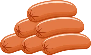 Stacked Sausages Graphic PNG image