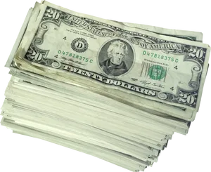 Stackof Twenty Dollar Bills PNG image