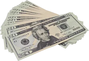 Stackof Twenty Dollar Bills PNG image