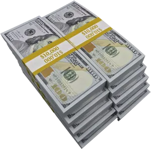 Stacksof U S Hundred Dollar Bills PNG image