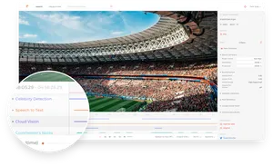 Stadium Video Analysis Interface PNG image