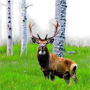 Stag Among Trees PNG Iwe PNG