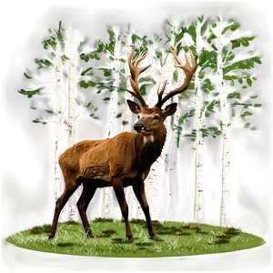 Stag Among Trees PNG Qux72 PNG