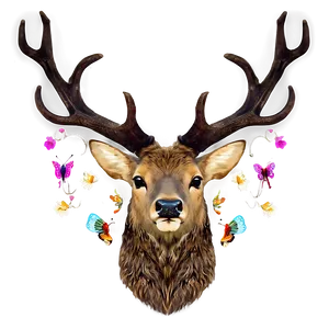 Stag And Butterfly PNG 06292024