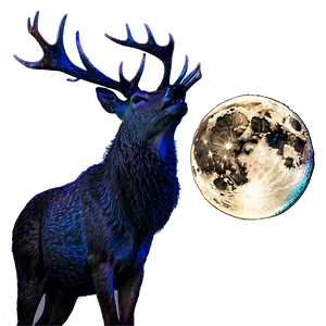 Stag And Moonlight Png Ykn PNG image