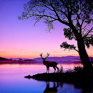 Stag By The Lake PNG 06292024